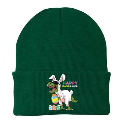 Happy Eastrawr T Rex Easter Bunny Dinosaur Eggs Knit Cap Winter Beanie