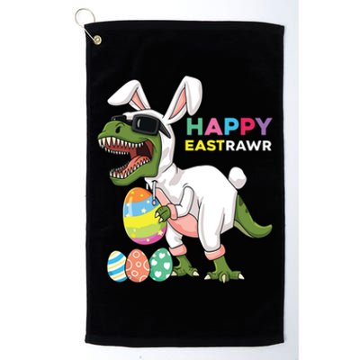 Happy Eastrawr T Rex Easter Bunny Dinosaur Eggs Platinum Collection Golf Towel