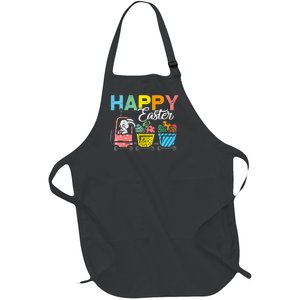 Happy Easter Train Bunny Chick Eggs Cute Full-Length Apron With Pockets