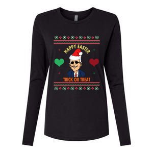 Happy Easter Trick Or Treat Antigreat Giftjoe Biden Funny Christmas Great Gift Womens Cotton Relaxed Long Sleeve T-Shirt