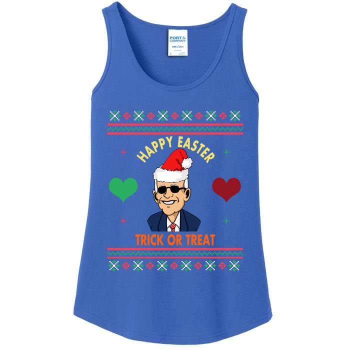 Happy Easter Trick Or Treat Antigreat Giftjoe Biden Funny Christmas Great Gift Ladies Essential Tank