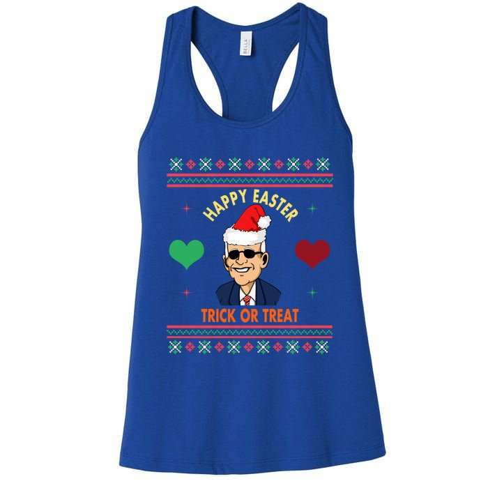 Happy Easter Trick Or Treat Antigreat Giftjoe Biden Funny Christmas Great Gift Women's Racerback Tank