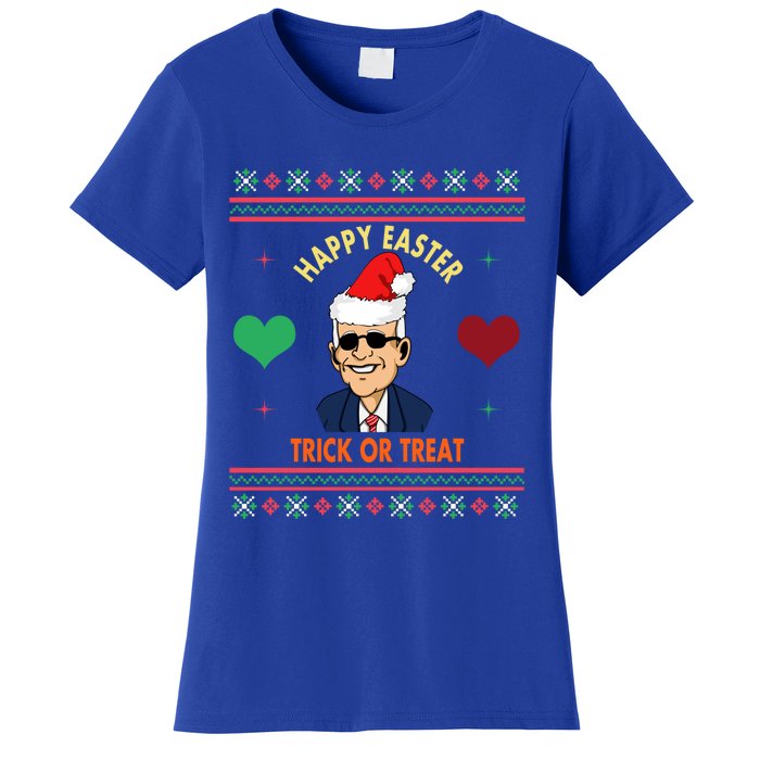 Happy Easter Trick Or Treat Antigreat Giftjoe Biden Funny Christmas Great Gift Women's T-Shirt