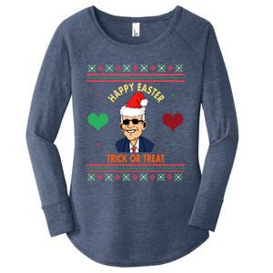 Happy Easter Trick Or Treat Antigreat Giftjoe Biden Funny Christmas Great Gift Women's Perfect Tri Tunic Long Sleeve Shirt