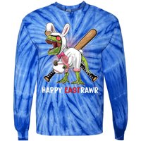 Happy Eastrawr T Rex Dinosaur Easter Bunny Egg Baseball Meaningful Gift Tie-Dye Long Sleeve Shirt