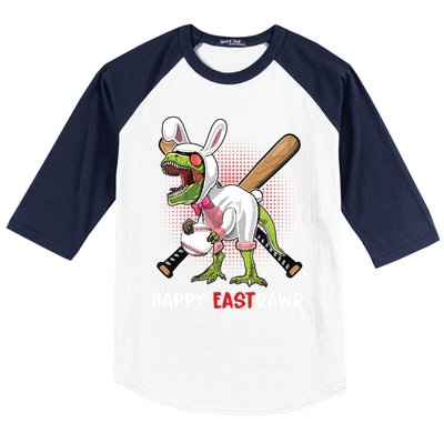 Happy Eastrawr T Rex Dinosaur Easter Bunny Egg Baseball Meaningful Gift Baseball Sleeve Shirt