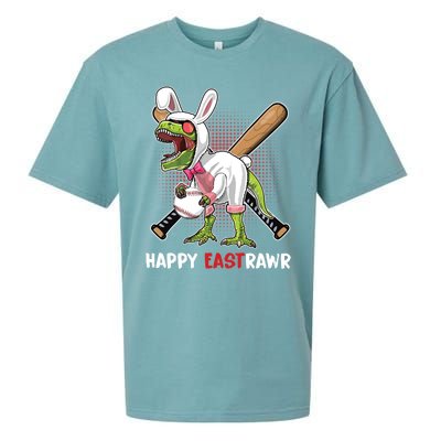 Happy Eastrawr T Rex Dinosaur Easter Bunny Egg Baseball Meaningful Gift Sueded Cloud Jersey T-Shirt