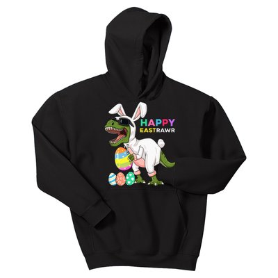 Happy Eastrawr T Rex Easter Bunny Dinosaur Eggs Kids Hoodie