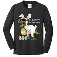 Happy Eastrawr T Rex Easter Bunny Dinosaur Eggs Kids Long Sleeve Shirt