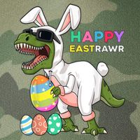 Happy Eastrawr T Rex Easter Bunny Dinosaur Eggs Boy kid Legacy Tie Dye Trucker Hat