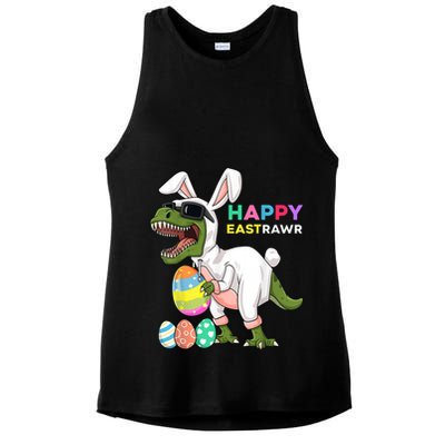 Happy Eastrawr T Rex Easter Bunny Dinosaur Eggs Boy kid Ladies PosiCharge Tri-Blend Wicking Tank