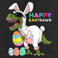 Happy Eastrawr T Rex Easter Bunny Dinosaur Eggs Boy kid Cool Comfort Performance Bucket Hat