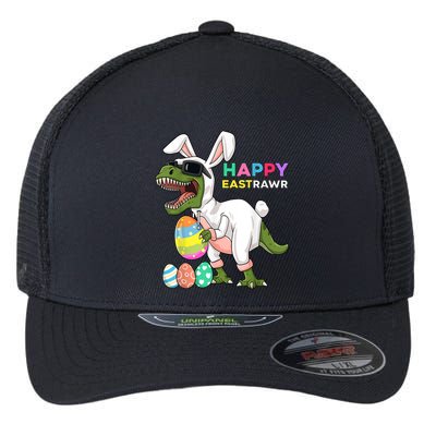 Happy Eastrawr T Rex Easter Bunny Dinosaur Eggs Boy kid Flexfit Unipanel Trucker Cap