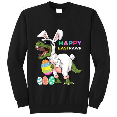 Happy Eastrawr T Rex Easter Bunny Dinosaur Eggs Boy kid Sweatshirt