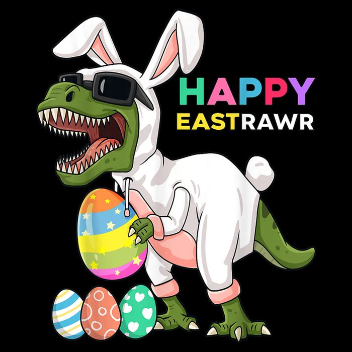 Happy Eastrawr T Rex Easter Bunny Dinosaur Eggs Boy kid Backpack