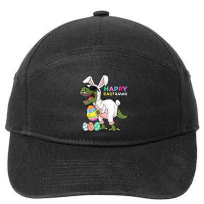 Happy Eastrawr T Rex Easter Bunny Dinosaur Eggs Boy kid 7-Panel Snapback Hat