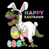 Happy Eastrawr T Rex Easter Bunny Dinosaur Eggs Boy kid Bucket Hat
