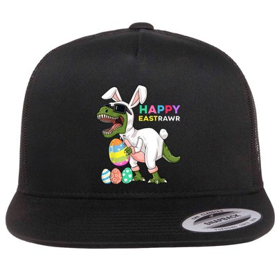 Happy Eastrawr T Rex Easter Bunny Dinosaur Eggs Boy kid Flatbill Hat