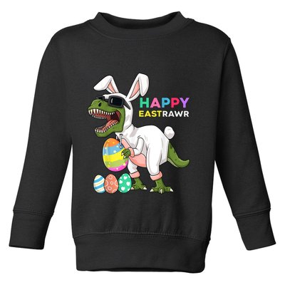 Happy Eastrawr T Rex Easter Bunny Dinosaur Eggs Boy kid Toddler Sweatshirt