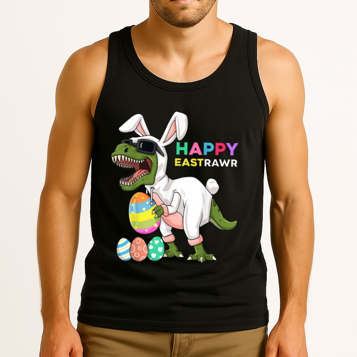 Happy Eastrawr T Rex Easter Bunny Dinosaur Eggs Boy kid Tank Top