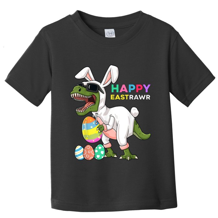 Happy Eastrawr T Rex Easter Bunny Dinosaur Eggs Boy kid Toddler T-Shirt