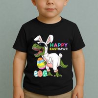 Happy Eastrawr T Rex Easter Bunny Dinosaur Eggs Boy kid Toddler T-Shirt