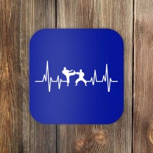 Heartbeat Ecg Taekwondo Player Martial Arts Tkd Gift Coaster