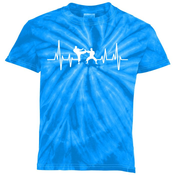 Heartbeat Ecg Taekwondo Player Martial Arts Tkd Gift Kids Tie-Dye T-Shirt