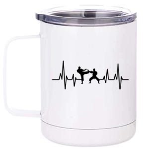 Heartbeat Ecg Taekwondo Player Martial Arts Tkd Gift 12 oz Stainless Steel Tumbler Cup