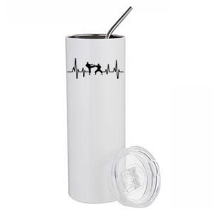 Heartbeat Ecg Taekwondo Player Martial Arts Tkd Gift Stainless Steel Tumbler