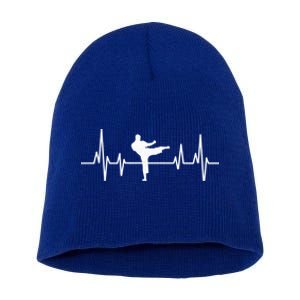 Heartbeat Ecg Taekwondo Player Martial Arts Tkd Great Gift Short Acrylic Beanie