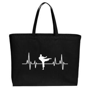 Heartbeat Ecg Taekwondo Player Martial Arts Tkd Great Gift Cotton Canvas Jumbo Tote