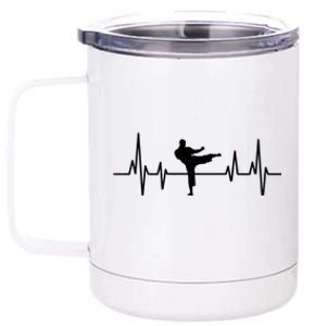 Heartbeat Ecg Taekwondo Player Martial Arts Tkd Great Gift 12 oz Stainless Steel Tumbler Cup