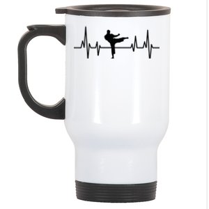 Heartbeat Ecg Taekwondo Player Martial Arts Tkd Great Gift Stainless Steel Travel Mug