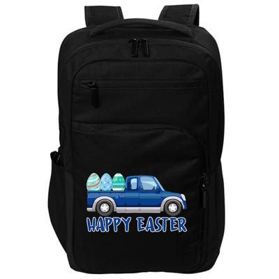 Happy Easter Truck Funny Easter Egg Hunting Impact Tech Backpack