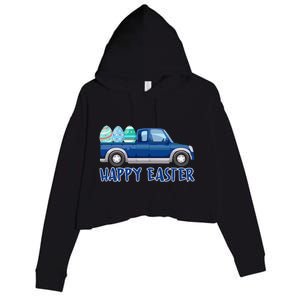 Happy Easter Truck Funny Easter Egg Hunting Crop Fleece Hoodie