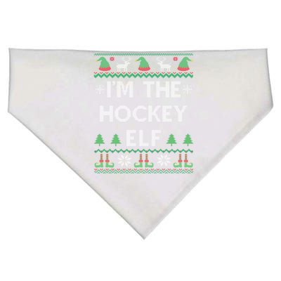 Hockey Elf Ugly Christmas Meaningful Gift USA-Made Doggie Bandana