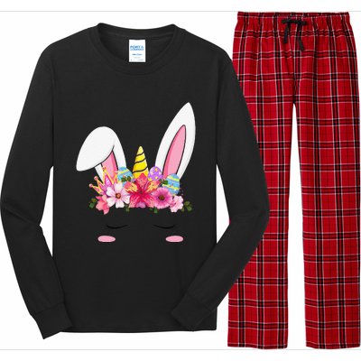 Happy Easter Unicorn Bunny Easter Eggs Long Sleeve Pajama Set