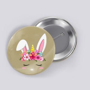 Happy Easter Unicorn Bunny Easter Eggs Button