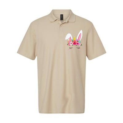 Happy Easter Unicorn Bunny Easter Eggs Softstyle Adult Sport Polo