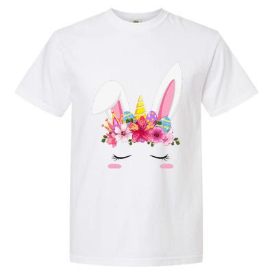 Happy Easter Unicorn Bunny Easter Eggs Garment-Dyed Heavyweight T-Shirt