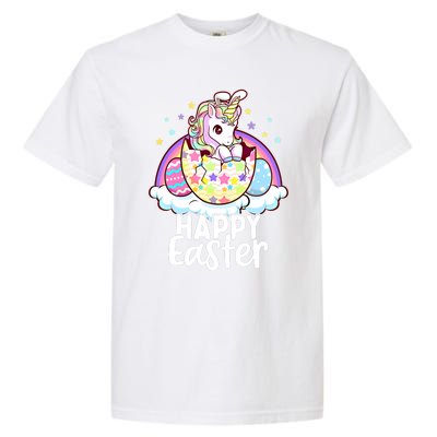 Happy Easter Unicorn Bunny Easter Eggs Cute Gift Garment-Dyed Heavyweight T-Shirt