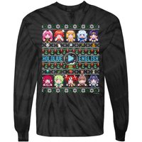 hololive English Ugly Christmas Sweater,Long Sleeve, (Gray) Tie-Dye Long Sleeve Shirt