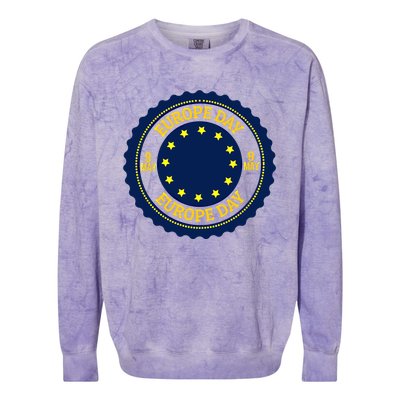 Howexpert European Union/europe Day Funny Gift/gift/clothes Gift Colorblast Crewneck Sweatshirt