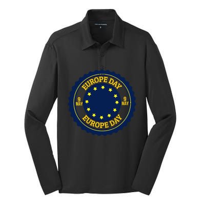 Howexpert European Union/europe Day Funny Gift/gift/clothes Gift Silk Touch Performance Long Sleeve Polo