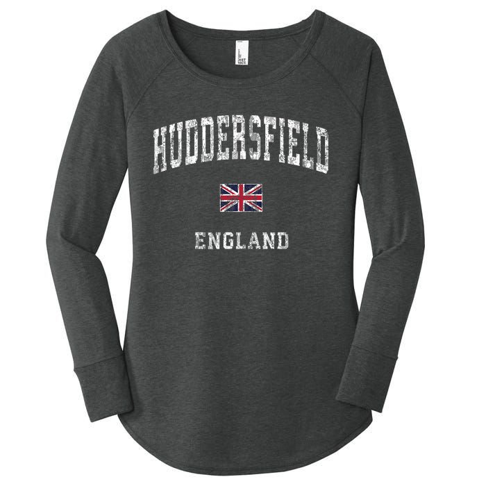 Huddersfield England Vintage Athletic Sports Design Women's Perfect Tri Tunic Long Sleeve Shirt