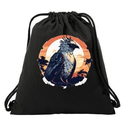 Harpy Eagle Vintage Illustration Drawstring Bag