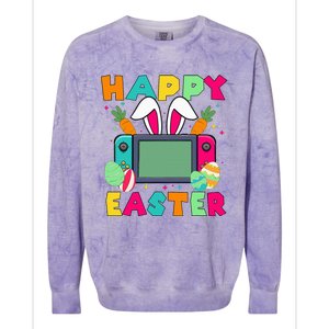 Happy Easter Video Game Bunny Gaming Colorblast Crewneck Sweatshirt