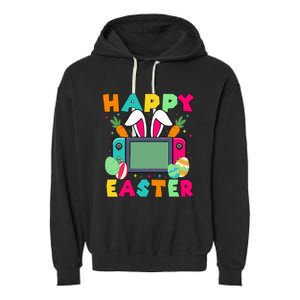 Happy Easter Video Game Bunny Gaming Garment-Dyed Fleece Hoodie