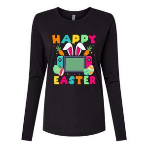 Happy Easter Video Game Bunny Gaming Controller Womens Cotton Relaxed Long Sleeve T-Shirt